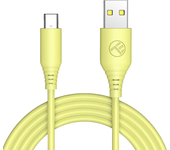 Silicona Cable de datos USB a Tipo-C, 3A, 1m, amarillo