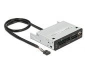 DeLOCK 91708 lector de tarjeta USB 2.0 Interno Negro, Gris