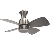 Ventilador de techo FRESCO níquel, 4 aspas reversibles, 16W LED 4000K, Al 35xP.81cm