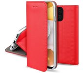 Funda para Samsung A42 5G, Rojo - Flip Cover Smart Magnética con Soporte y Cartera para Tarjetas