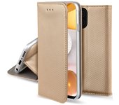 Funda para Samsung A42 5G, Oro - Flip Cover Smart Magnética con Soporte y Cartera para Tarjetas