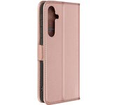 Funda para Samsung Galaxy A55 Polipiel Cartera Doble cierre magnético Rosa dorado