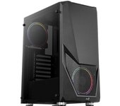 ZAURON Caja PC USB 3.0 Cristal Templado ATX Mid Tower 2 Ventiladores RGB Negro