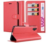 Funda Libro para Samsung Galaxy NOTE 10 PLUS en ROJO CARMiN - Cubierta Proteccion con Cierre Magnetico, Tarjetero y Funcion de Suporte - Etui Case Cover Carcasa