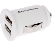 Cargador usb conceptronic 5v 2xusb 2.4a para coche white bulk