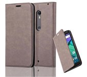 Funda Libro para Motorola MOTO X STYLE en MARRoN CAFe - Cubierta Proteccion con Cierre Magnetico, Tarjetero y Funcion de Suporte - Etui Case Cover Carcasa