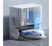 Robot Fregona Eléctrica conectado con la base de drenaje All-in-one Z8 Pro