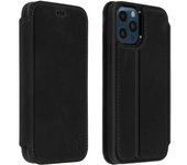 Funda iPhone 12 Pro Max de Piel Cartera F. Soporte Rígida - Negro