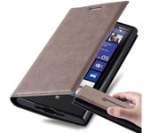 Funda Libro para Nokia Lumia 920 en MARRoN CAFe - Cubierta Proteccion con Cierre Magnetico, Tarjetero y Funcion de Suporte - Etui Case Cover Carcasa
