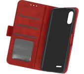 Funda Vintage para LG K22 con Tarjetero y Soporte Vídeo - Rojo