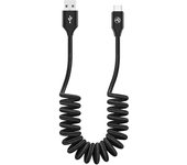 Cable de datos extensible USB a Tipo-C, 3A, 1,8m, negro