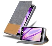 Funda Libro para LG V20 en GRIS CLARO MARRoN - Cubierta Proteccion con Cierre Magnetico, Tarjetero y Funcion de Suporte - Etui Case Cover Carcasa