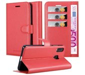 Funda Libro para Samsung Galaxy A20e en ROJO CARMiN - Cubierta Proteccion con Cierre Magnetico, Tarjetero y Funcion de Suporte - Etui Case Cover Carcasa