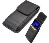 Funda Cinturon para Cubot S168 con Tarjetero Diseño en Piel y Nylon Vertical