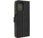 Funda bivalva para Blackview A96 Efecto Cepillado Cartera y Soporte Negro