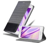 Funda Libro para Samsung Galaxy A3 2015 en GRIS NEGRO - Cubierta Proteccion con Cierre Magnetico, Tarjetero y Funcion de Suporte - Etui Case Cover Carcasa