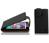 Funda para Nokia Lumia 630 / 635 in NEGRO oXIDO - Cubierta Proteccion Estilo Flip de Cuero Sintetico Estructuro - Etui Case Cover Carcasa