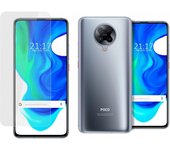 Pack 2 En 1 Funda Gel Transparente + Protector Cristal Templado para Xiaomi POCO F2 Pro