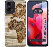 Funda Silicona Motorola Moto G04 / G24 Madera 07