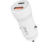 Cargador de coche encendedor 36W USB C y carga rápida USB Blanco