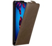 Funda para Huawei P20 in MARRoN CAFe - Cubierta Proteccion Estilo Flip con Cierre Magnetico - Etui Case Cover Carcasa