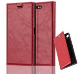 Funda Libro para Sony Xperia XZ1 en ROJO MANZANA - Cubierta Proteccion con Cierre Magnetico, Tarjetero y Funcion de Suporte - Etui Case Cover Carcasa
