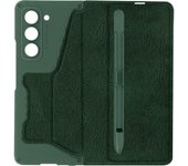 Funda para Samsung Galaxy Z Fold 5 Tarjetero Soporte Vídeo Efecto Carbono Verde
