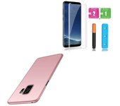 Kit de película de vidrio UV nano curvado + cubierta de rosa delgado