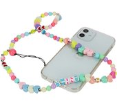 Pulsera de bolas y corazones para teléfono 65cm Collection Smile Multicolor