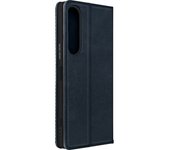 Funda para Sony Xperia 1 V Tarjetero y Soporte Vídeo Diseño Costura Azul oscuro