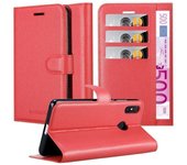 Funda Libro para Xiaomi Mi Max 3 en ROJO CARMiN - Cubierta Proteccion con Cierre Magnetico, Tarjetero y Funcion de Suporte - Etui Case Cover Carcasa