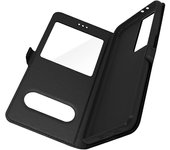 Funda para Samsung Galaxy S21 Ultra con Ventana Doble y Descuelgue Rápido Negro
