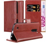 Funda Libro para LG K10 2016 en ROJO BURDEOS - Cubierta Proteccion con Cierre Magnetico, Tarjetero y Funcion de Suporte - Etui Case Cover Carcasa