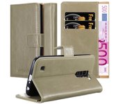 Funda Libro para LG K10 2016 en MARRoN CAPUCHINO - Cubierta Proteccion con Cierre Magnetico, Tarjetero y Funcion de Suporte - Etui Case Cover Carcasa