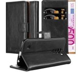 Funda Libro para LG K10 2016 en NEGRO GRAFITO - Cubierta Proteccion con Cierre Magnetico, Tarjetero y Funcion de Suporte - Etui Case Cover Carcasa