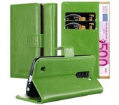 Funda Libro para LG K10 2016 en VERDE HIERBA - Cubierta Proteccion con Cierre Magnetico, Tarjetero y Funcion de Suporte - Etui Case Cover Carcasa