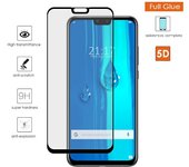 Protector Cristal Templado Completo 5D Full Glue Negro para Huawei Y9 2019 Vidrio