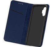 Funda Samsung Galaxy A32 Tarjetero Soporte Vídeo Cuero Azul Oscuro