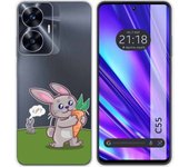 Funda Silicona Transparente Realme C55 Conejo