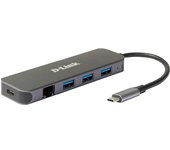 D-Link DUB-2334 base para portátil y replicador de puertos Alámbrico USB Tipo C Gris
