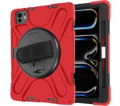 Carcasa Antigolpe para Apple iPad Pro 11' 2024 Híbrida con bandolera Rojo