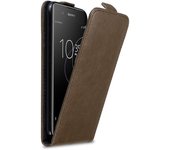 Funda para Sony Xperia XA1 PLUS in MARRoN CAFe - Cubierta Proteccion Estilo Flip con Cierre Magnetico - Etui Case Cover Carcasa