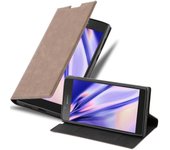 Funda Libro para Sony Xperia L1 en MARRoN CAFe - Cubierta Proteccion con Cierre Magnetico, Tarjetero y Funcion de Suporte - Etui Case Cover Carcasa