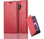 Funda Libro para Motorola MOTO X4 en ROJO MANZANA - Cubierta Proteccion con Cierre Magnetico, Tarjetero y Funcion de Suporte - Etui Case Cover Carcasa