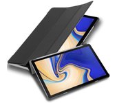 Funda Tableta para Samsung Galaxy Tab S4 (10.5 pulgadas pulgadas Zoll) T830 / T835 in NEGRO SATeN ? Cubierta Proteccion Bien Fina en Cuero Artificial en Estilo Libro CON Auto Wake Up e Funcion de Suporte