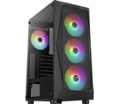 FALCONV2BK Caja PC USB 3.0 Cristal Templado ATX Semitorre 4 Ventiladores ARGB Negro