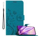 Funda Libro para Huawei MATE 20 en AZUL FLORAL ? Cubierta Proteccion en Dise?o de Flor con Cierre Magnetico, Funcion de Suporte e 3 Tarjeteros - Etui Case Cover Carcasa