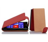 Funda para Nokia Lumia 925 in ROJO INFIERNO - Cubierta Proteccion Estilo Flip de Cuero Sintetico Estructuro - Etui Case Cover Carcasa
