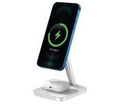 Cargador de inducción 3 en 1 Soporte Compatible MagSafe 15W Blanco
