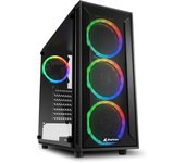 TG4M RGB Caja PC USB 3.0 Vidrio Templado ATX Torre 4 Ventiladores Negro